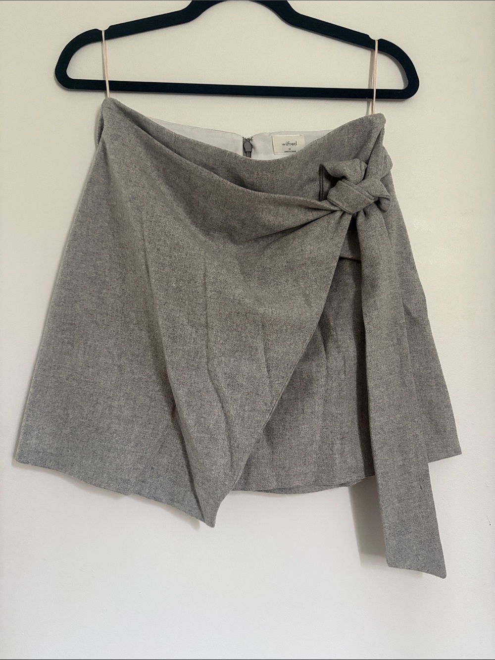 Wilfred Gray Wrap Front Mini Skirt